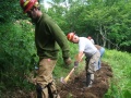 Konnarock Trail Crew working on the Little Hump Relocation